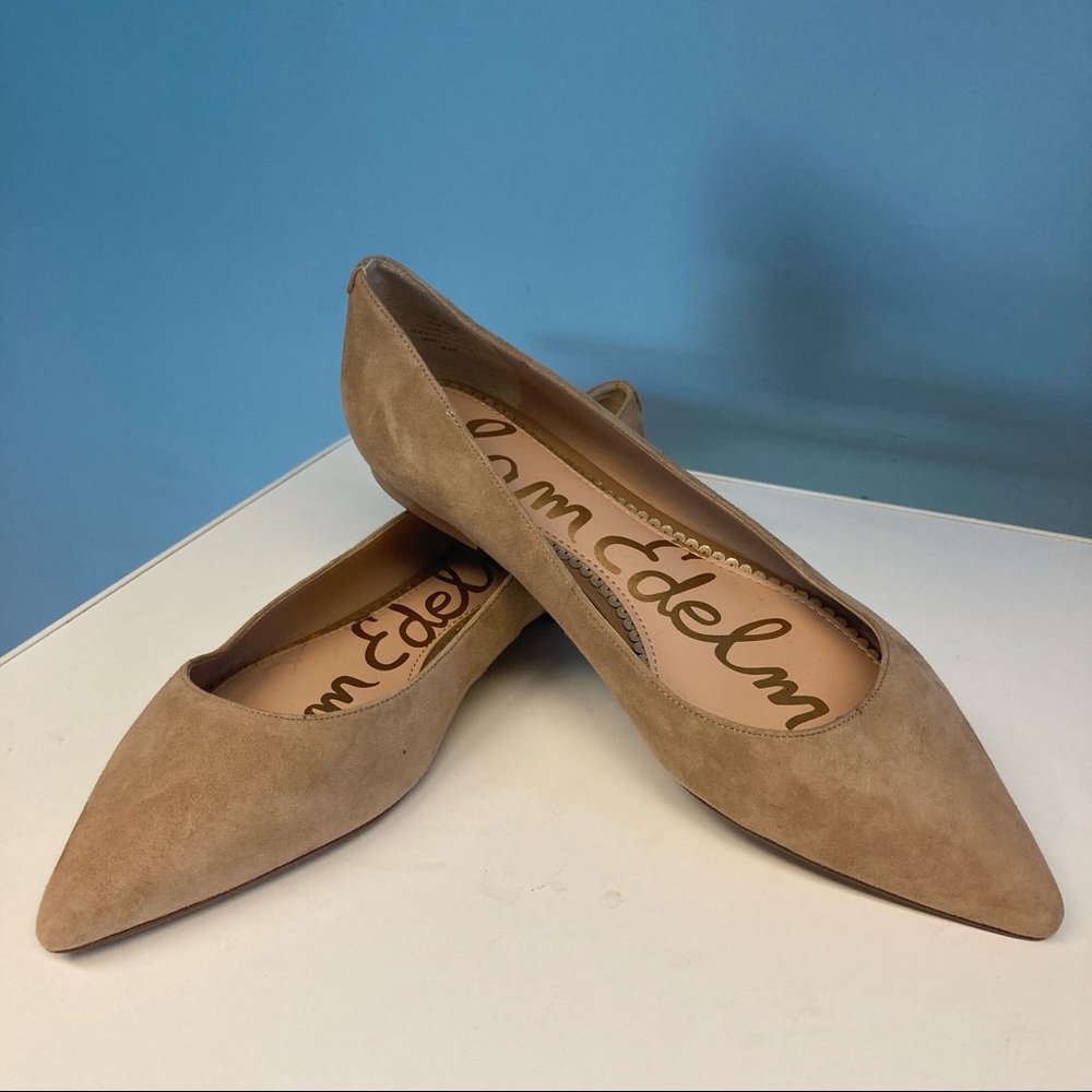 SAM EDELMAN SALLY Almond Pointy Toe Flats Beige Sz 9